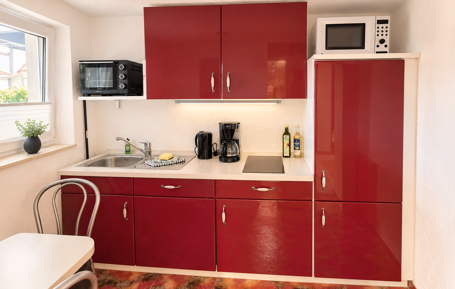Küche Ferienwohnung Hoher Stein im Gruppenhaus Kanzlersgrund nähe Oberhof, Thüringen